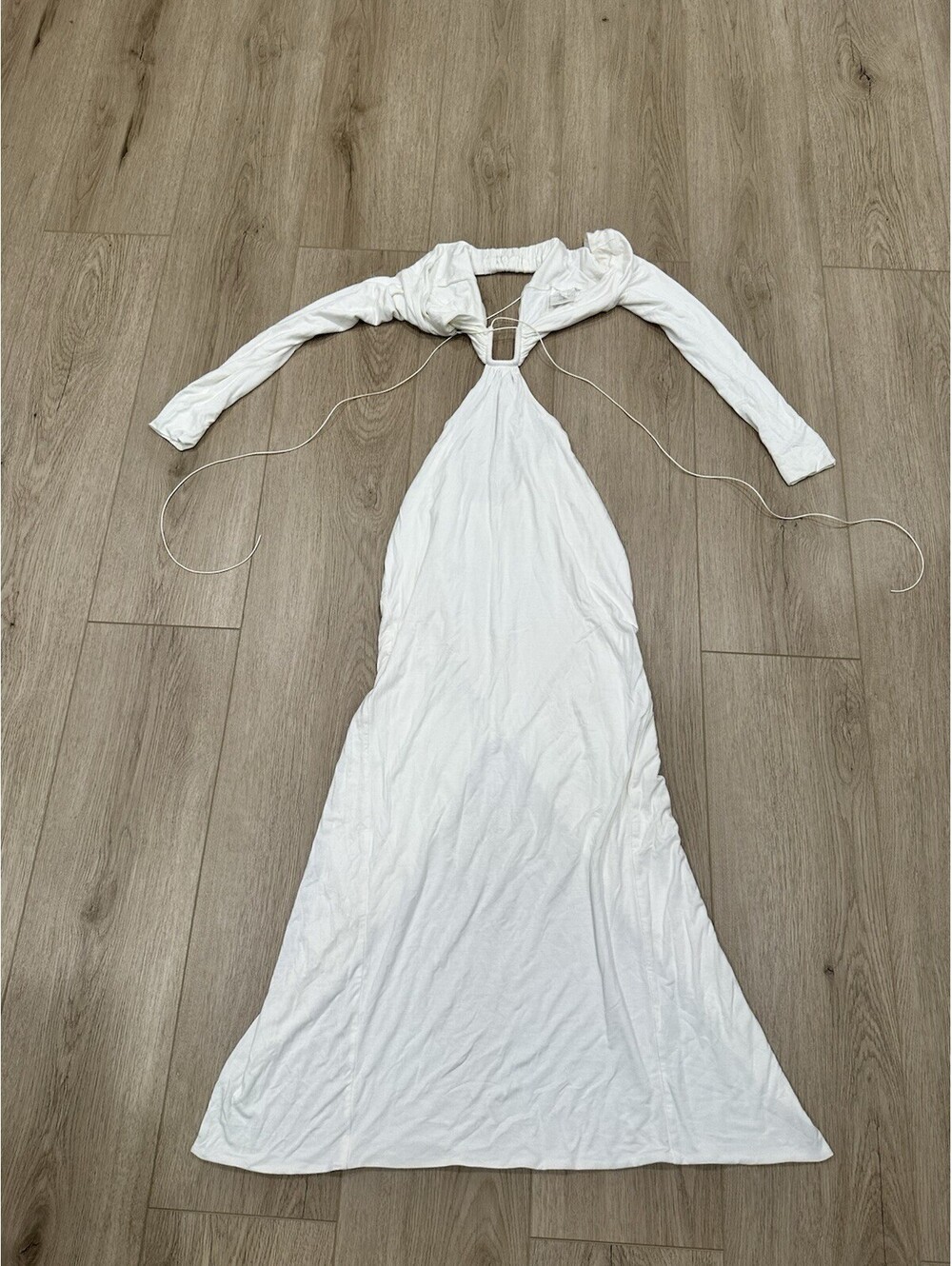 Natalie Rolt White Cut Out Bodycon Long Dress Size 1